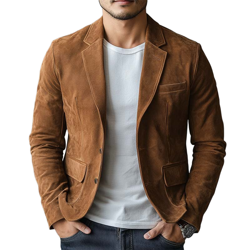 Classic Casual Suede Slim Fit Blazer