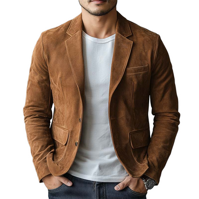 Classic Casual Suede Slim Fit Blazer
