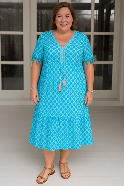 V-Neck Tummy Covering Dress | MACAW