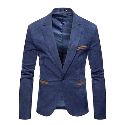 Casual Contrast Lapel Corduroy Blazer