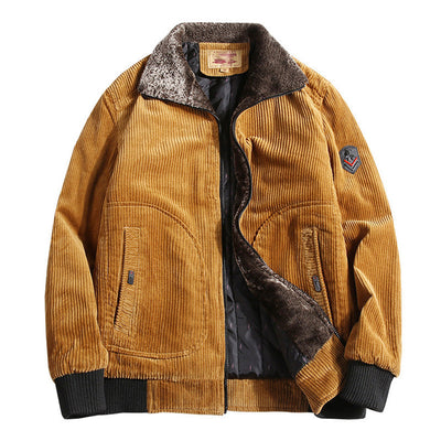 Men's Corduroy Warm Stand Collar Casual Cotton Jacket