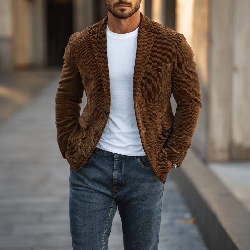 Classic Casual Corduroy Slim Fit Blazer