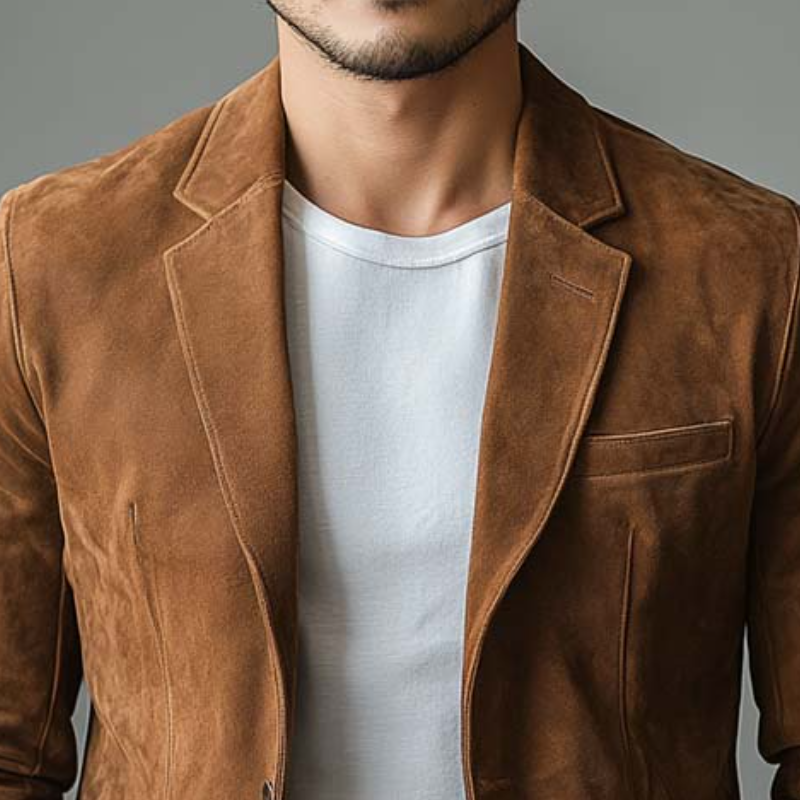 Classic Casual Suede Slim Fit Blazer