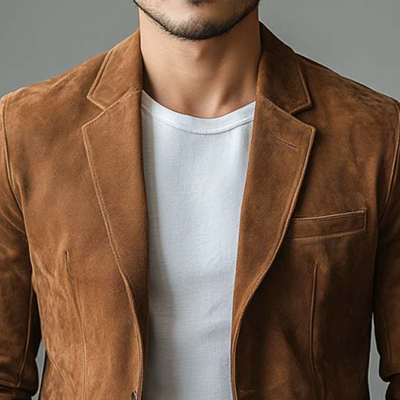 Classic Casual Suede Slim Fit Blazer