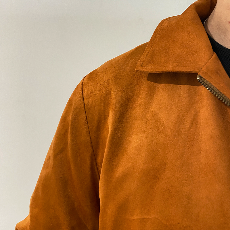 Men's Casual Solid Color Lapel Suede Jacket