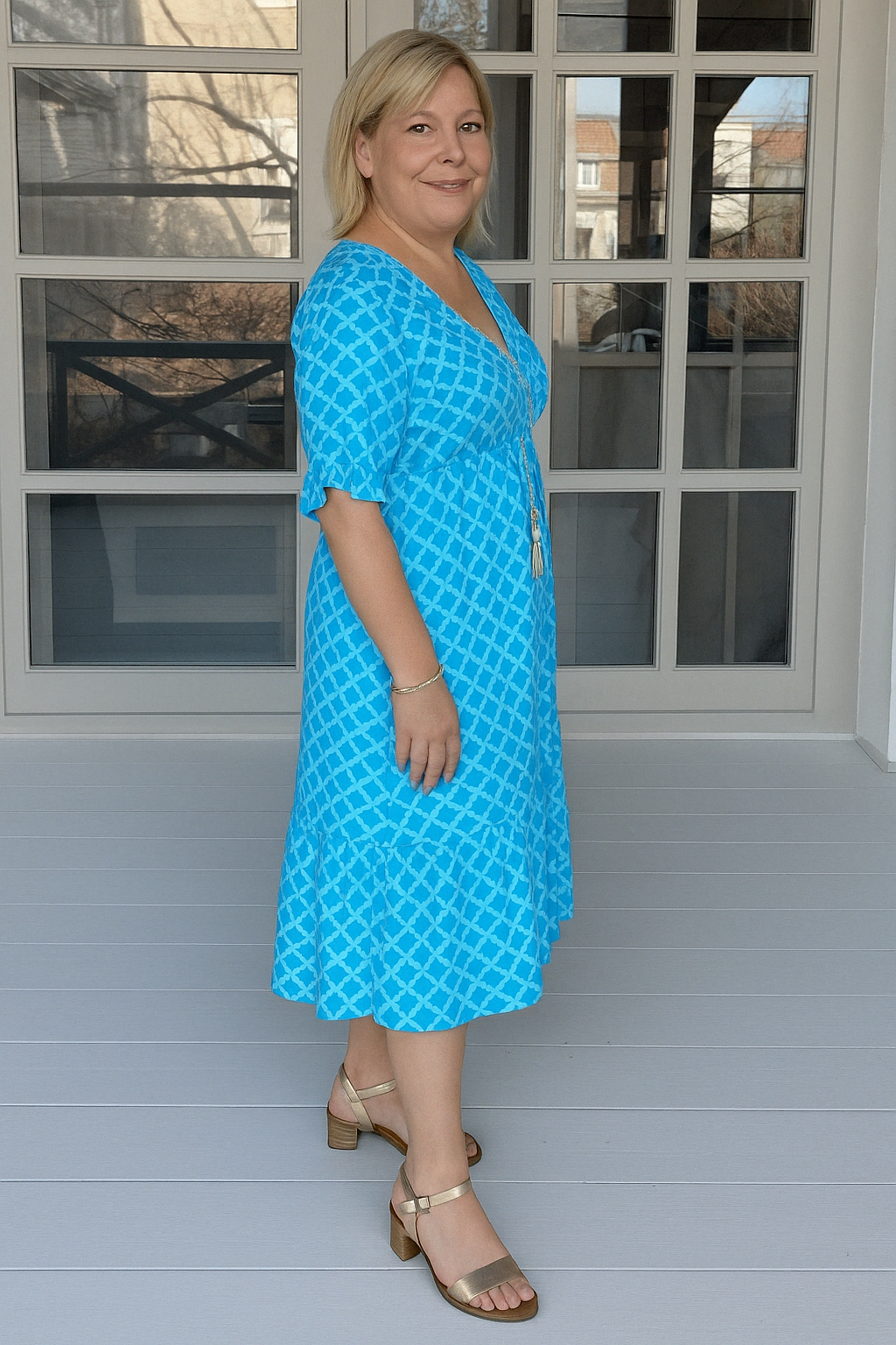 V-Neck Tummy Covering Dress | MACAW