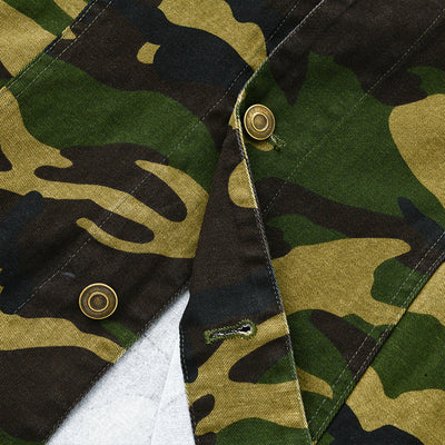 Men's Camouflage Canvas Retro Wear Lapel Jacket