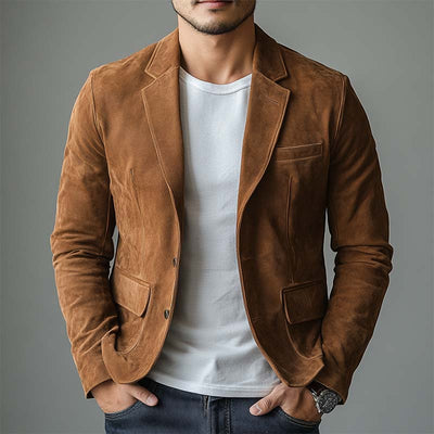 Classic Casual Suede Slim Fit Blazer