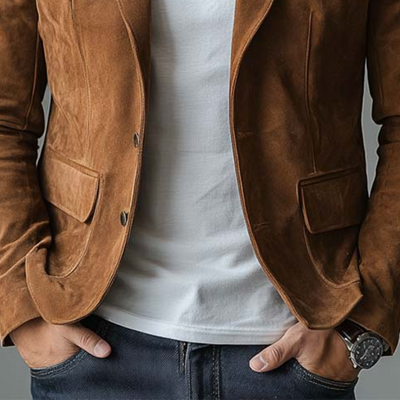 Classic Casual Suede Slim Fit Blazer