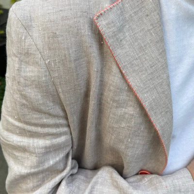 Cotton and Linen Contrast Blazer