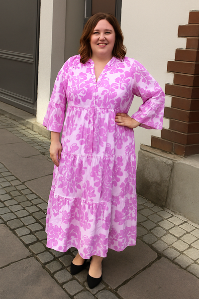 Casual Long Tummy Coverage Dress | PEACOCK