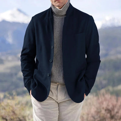 Casual Stand Collar Single Breasted Blazer