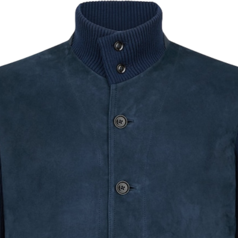 Men's Vintage Fashion Suede Stand Collar Jacket