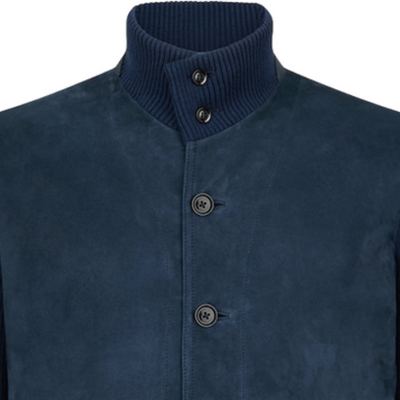 Men's Vintage Fashion Suede Stand Collar Jacket