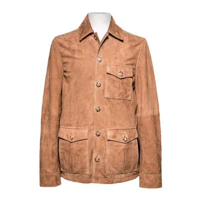 Men's Soft Suede Lapel Multi-pocket Single Breasted Jacket