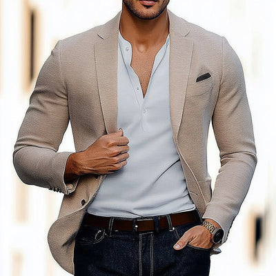 Solid Color Casual Button Blazer