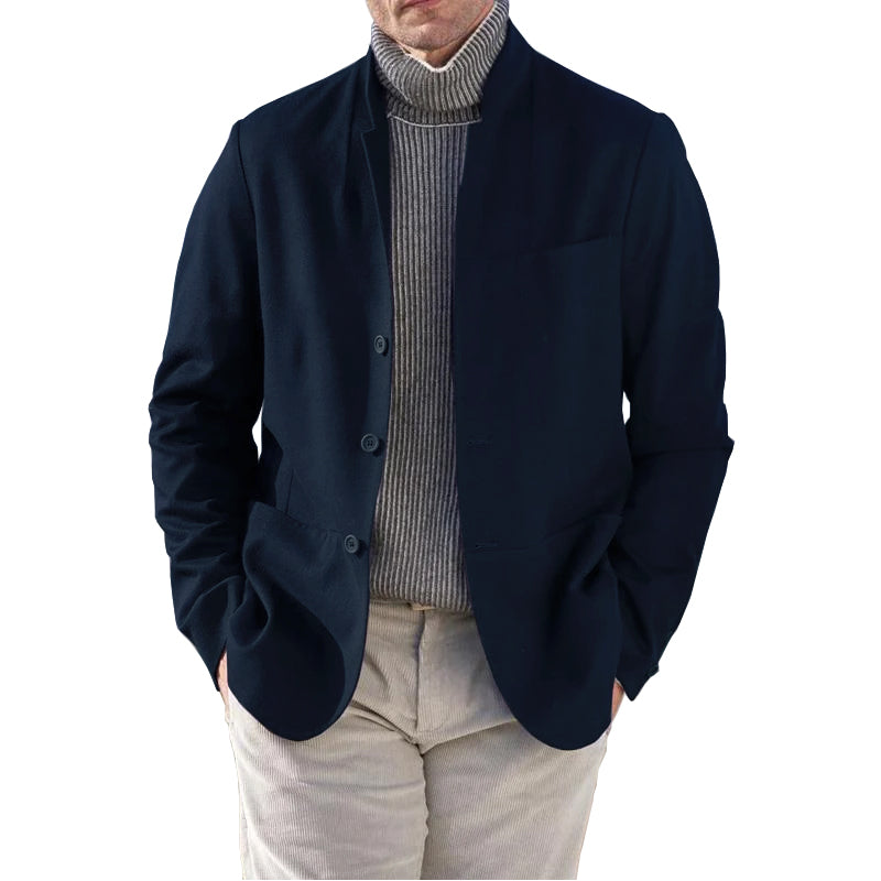 Casual Stand Collar Single Breasted Blazer