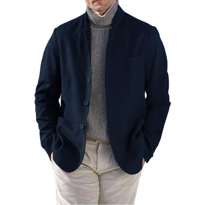 Casual Stand Collar Single Breasted Blazer