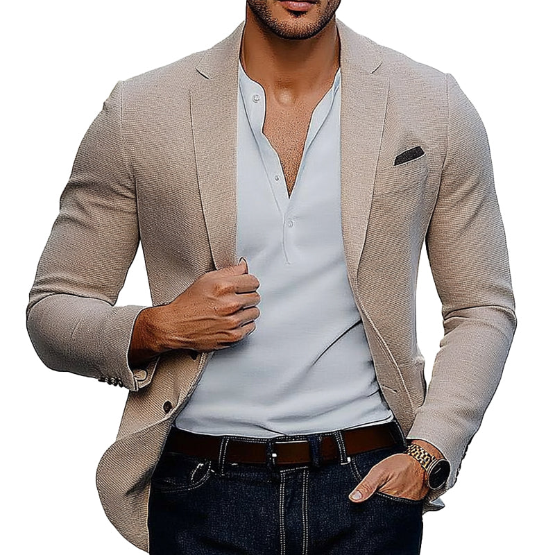 Solid Color Casual Button Blazer