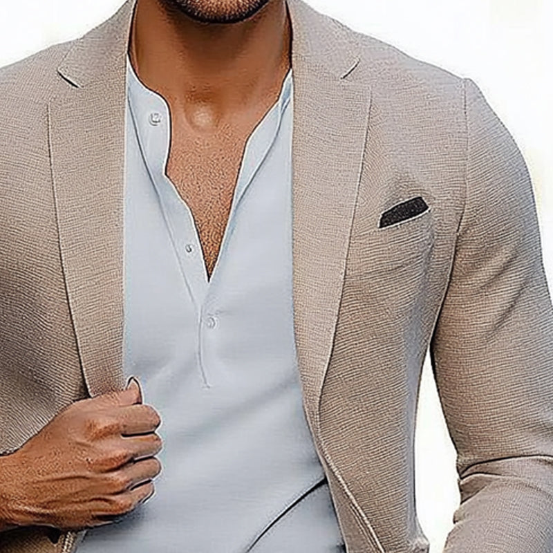 Solid Color Casual Button Blazer