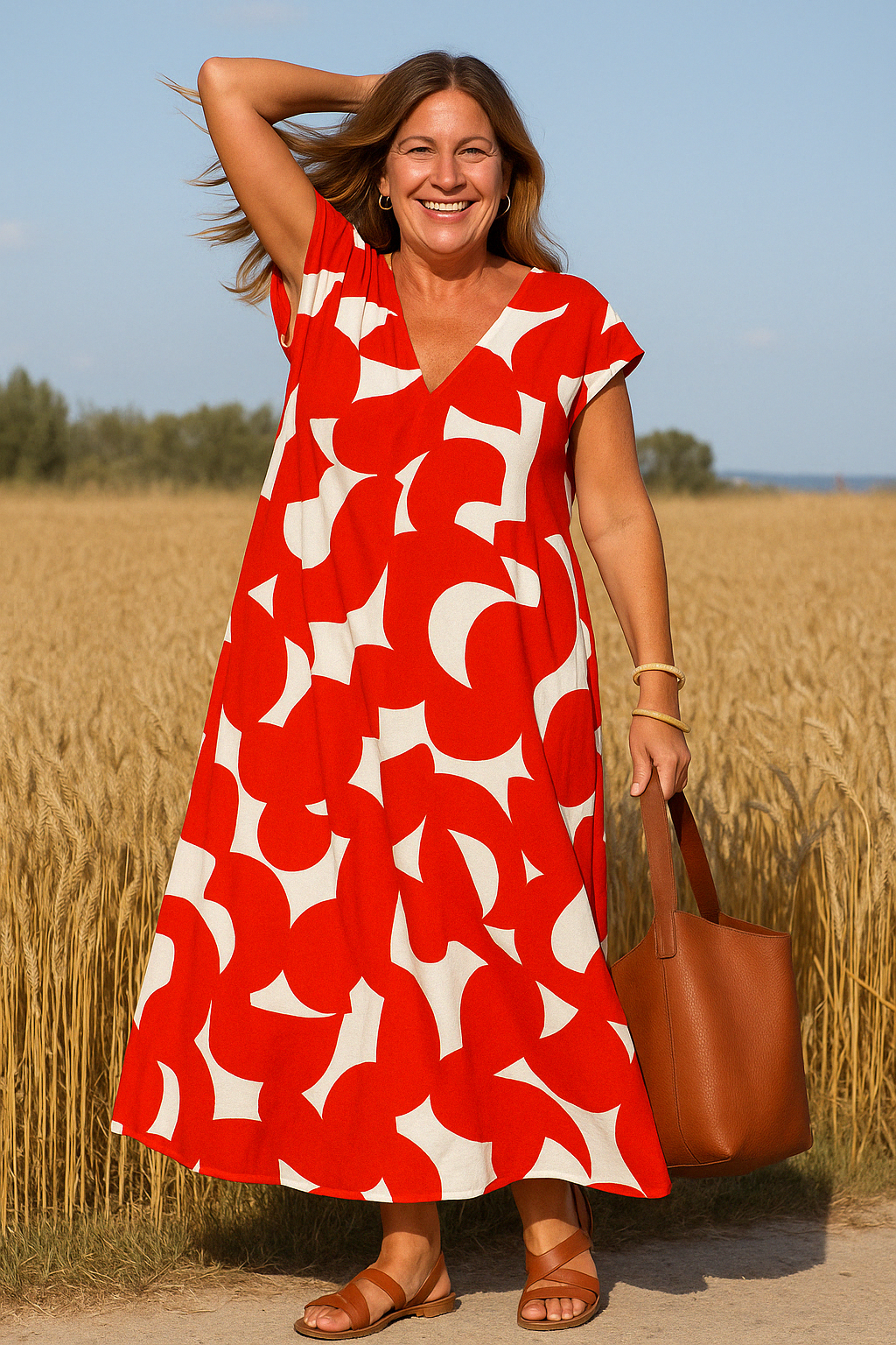 Abstract Tummy Covering Dress | ZEBRA