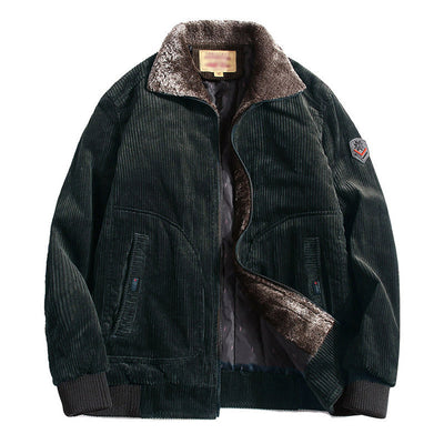 Men's Corduroy Warm Stand Collar Casual Cotton Jacket