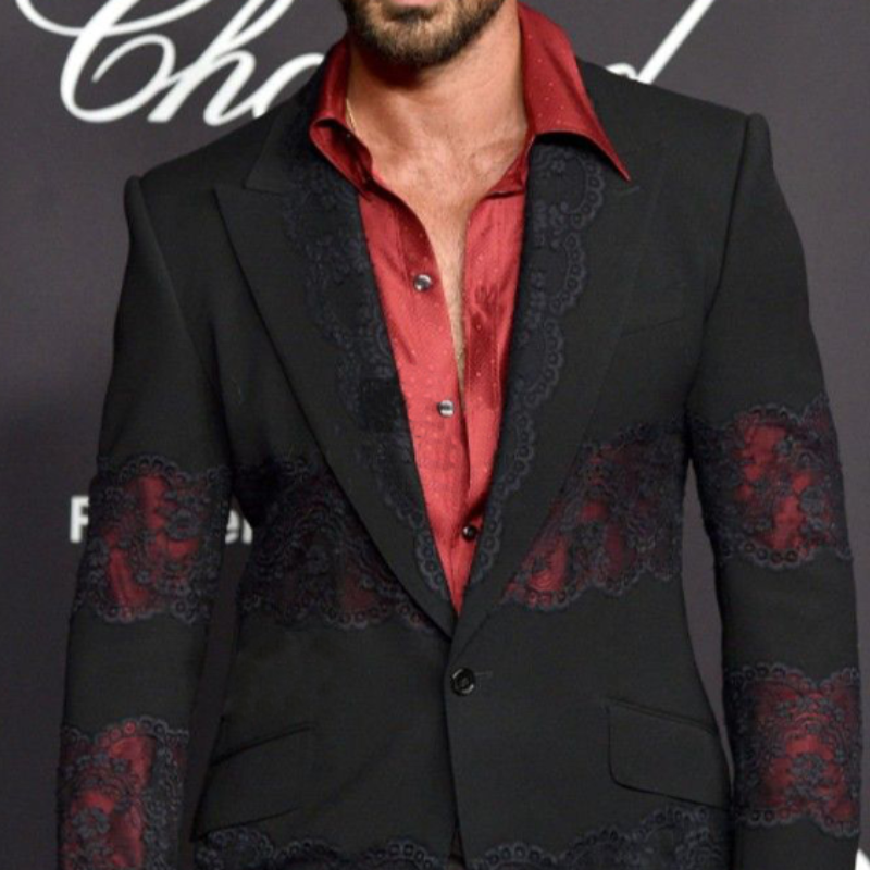 Stylish Retro Lace Patchwork Slim-fit Blazer