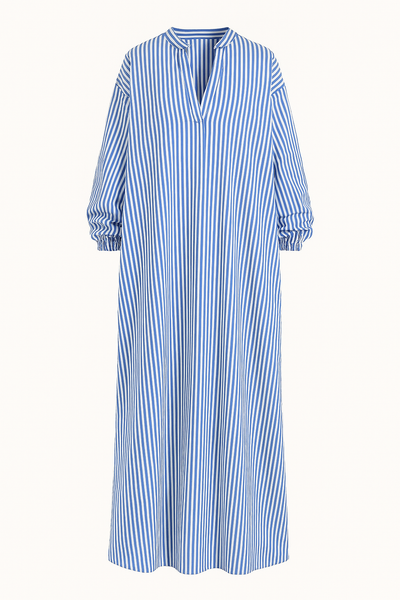 Long Striped Tummy Covering Dress | OKAPI