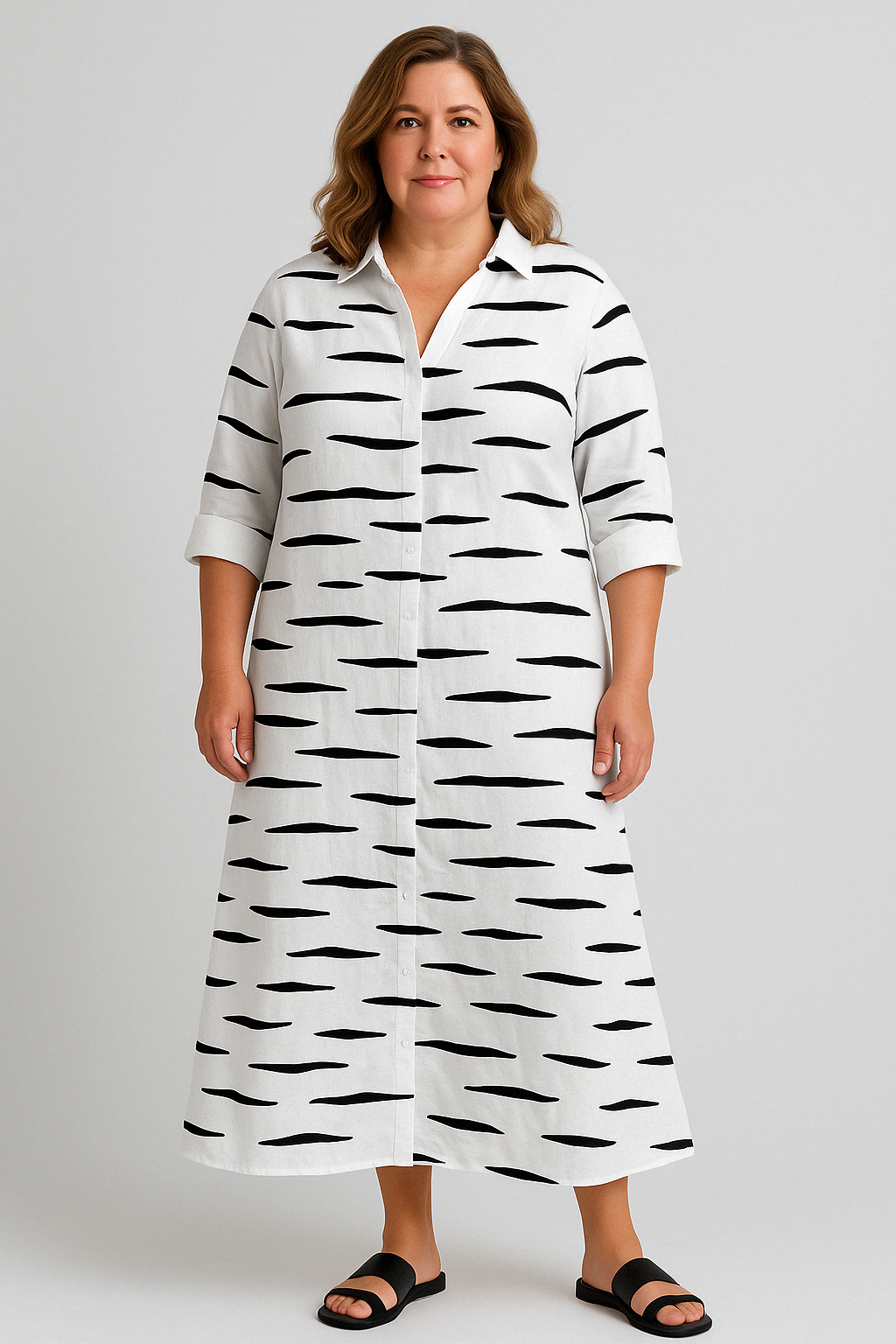 Geometric Tummy Covering Dress | LILAC
