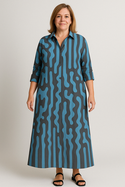 Geometric Tummy Covering Dress | LILAC