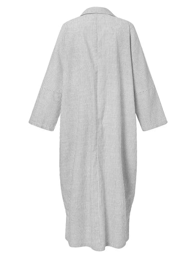 Long Striped Tummy Covering Dress | OKAPI