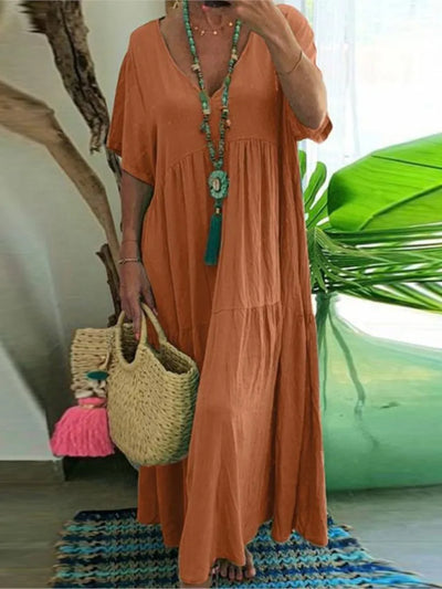 V-Neck Tummy Covering Dress | ROME