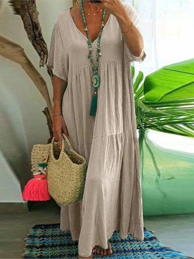 V-Neck Tummy Covering Dress | ROME