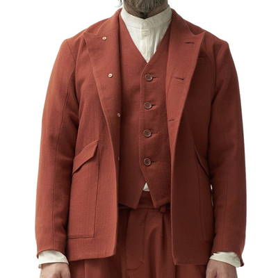 Vintage Lapel Single-breasted Cotton and Linen Blazer