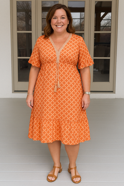V-Neck Tummy Covering Dress | MACAW