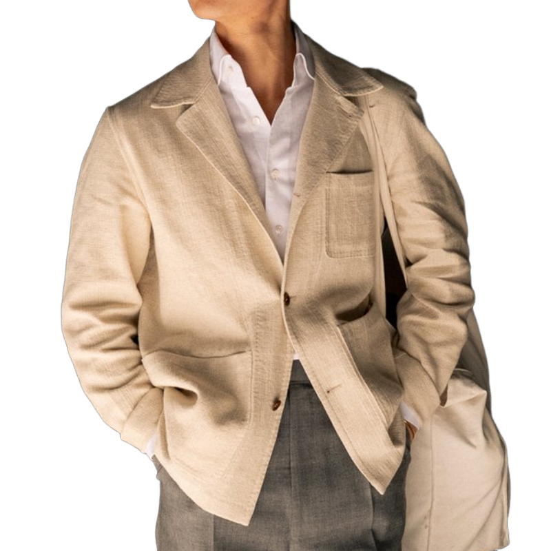 Casual Comfort Linen Lapel Single Breasted Blazer