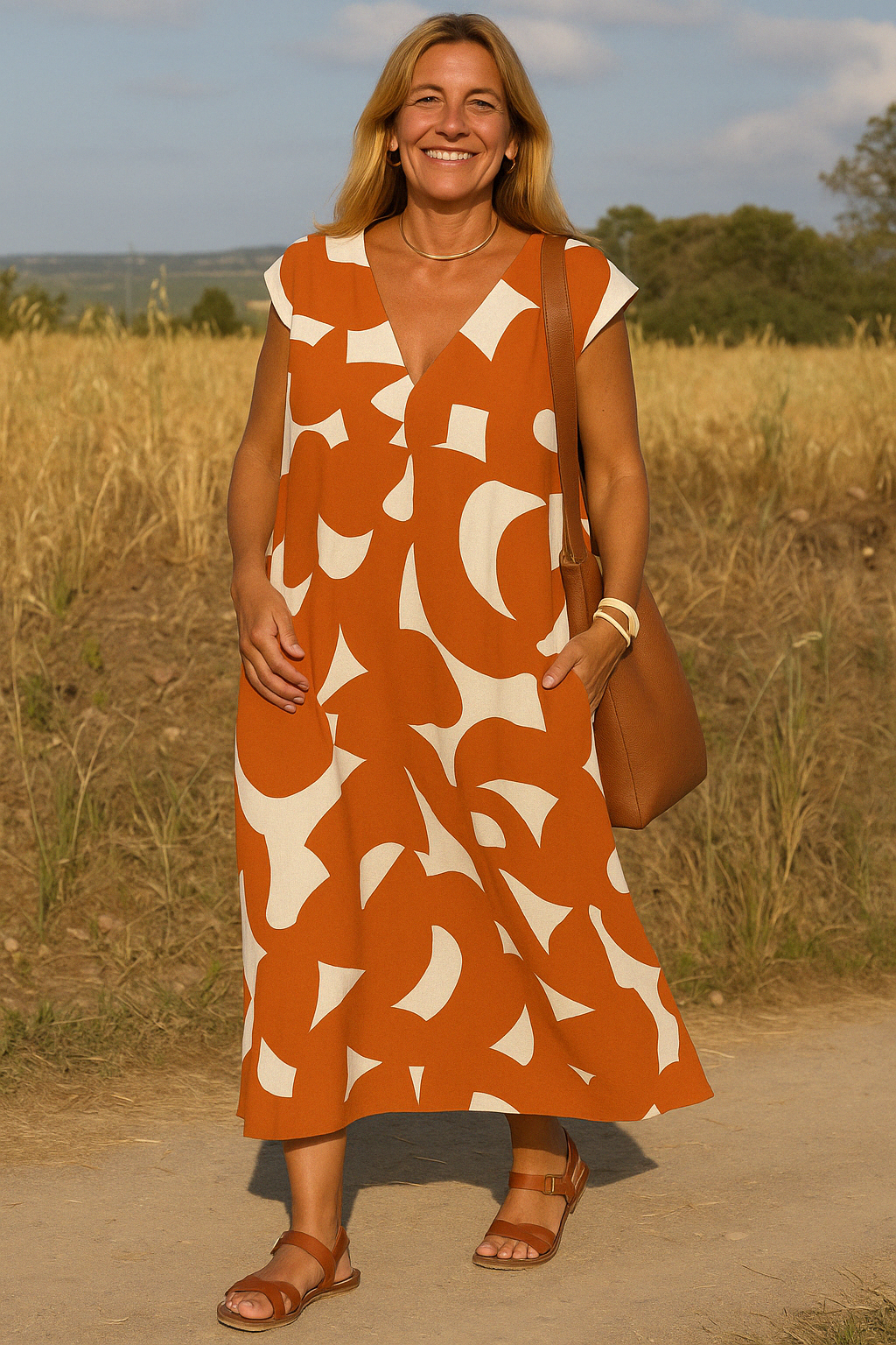 Abstract Tummy Covering Dress | ZEBRA