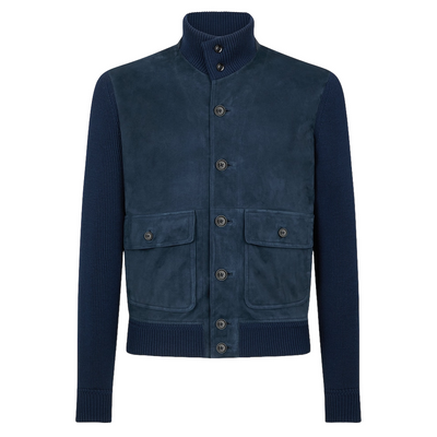 Men's Vintage Fashion Suede Stand Collar Jacket