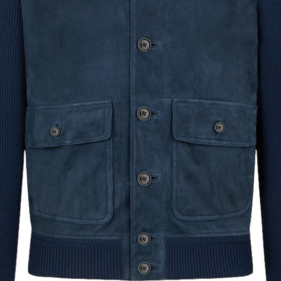 Men's Vintage Fashion Suede Stand Collar Jacket