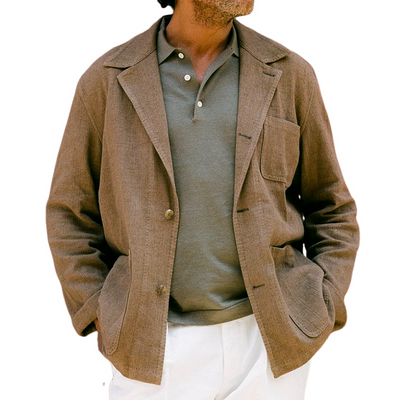 Casual Comfort Linen Lapel Single Breasted Blazer
