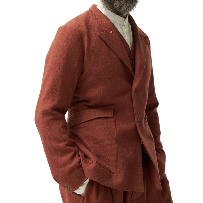 Vintage Lapel Single-breasted Cotton and Linen Blazer