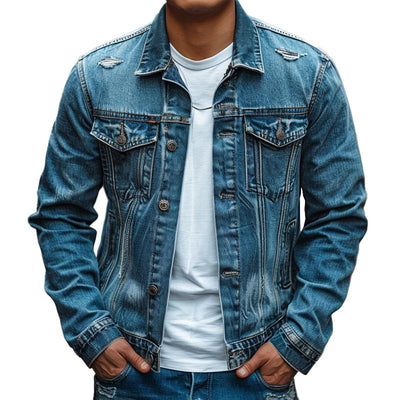 Men's Vintage Washed Denim Jacket