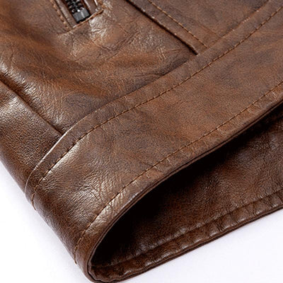 Men's American Retro Leather Motorcycle Jacket