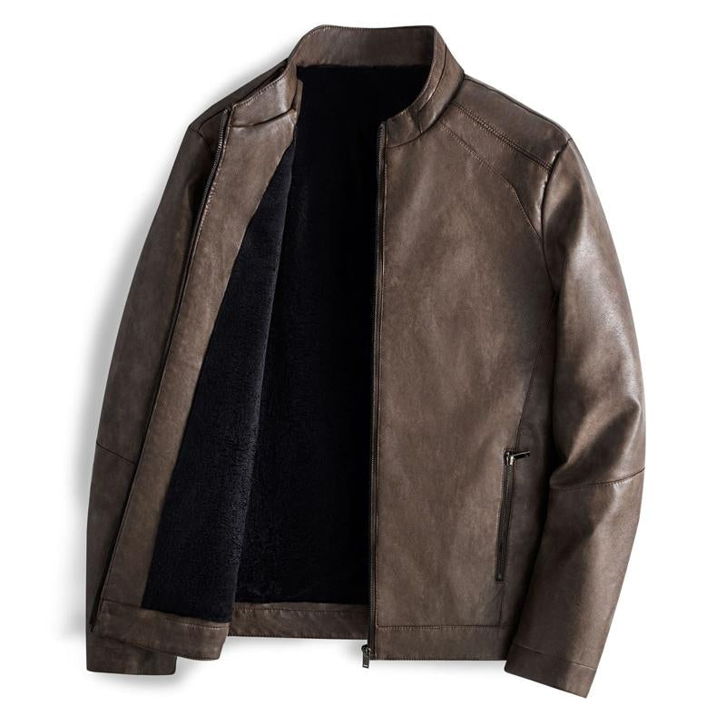 Men's Vintage Plush Leather Jacket