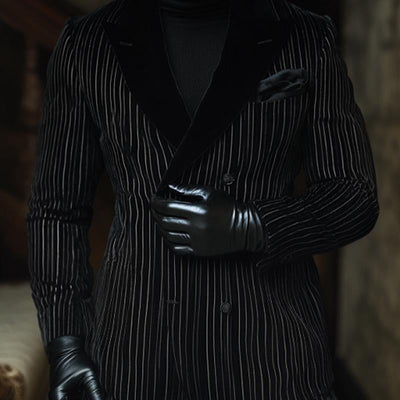 Vintage Vertical Striped Velvet Blazer