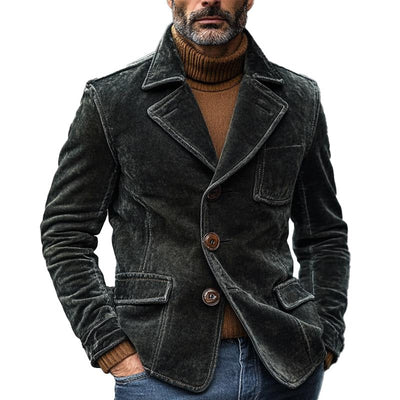 Solid Velvet Single Breasted Blazer