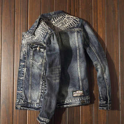 Men's Vintage Denim Embroidered Jacket