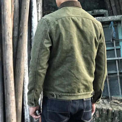 Men's Retro Motorcycle Lapel Single Breasted Jacket