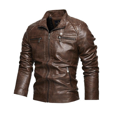 Men's American Retro Leather Motorcycle Jacket