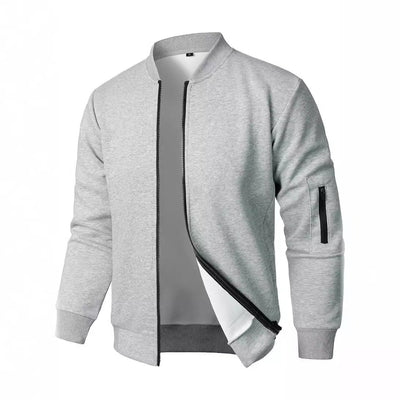 Men's Retro Casual Solid Color Zipper Baseball Jacket